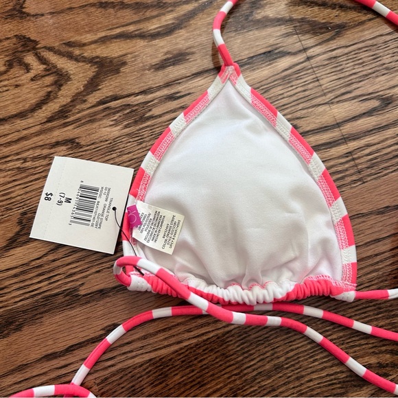 OP NWT striped coral and white stripes with sequin-like print - Picture 9 of 12